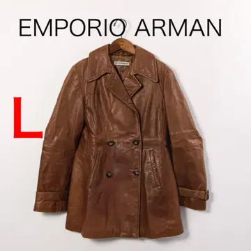 H4405 엠포리오 아르마니 카우 가죽 코트 Y2K