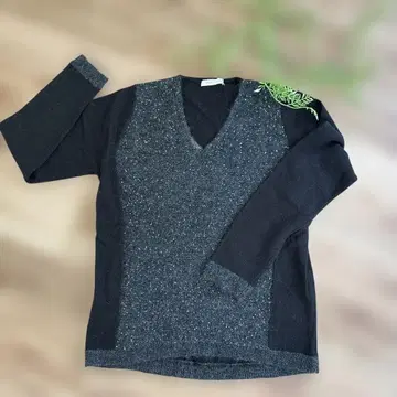 컨디션 최상 NOVESPACIO 라메 믹스 V넥 니트