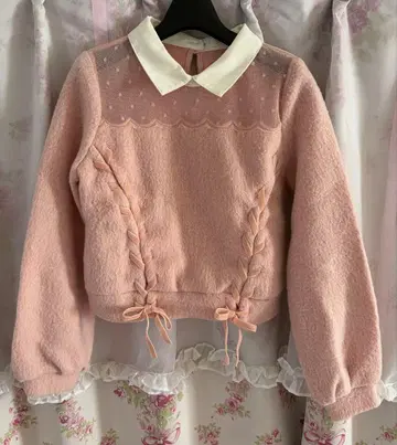 리즈리사 핑크 메쉬 니트