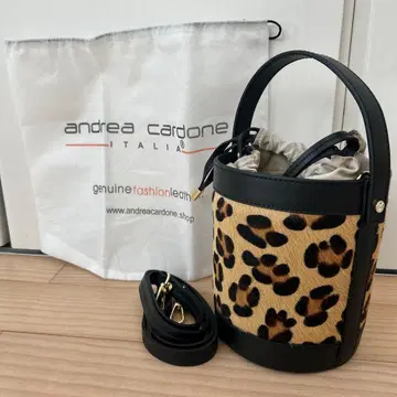 ANDREA CARDONE 애니멀 통형 백 레오파드 블랙