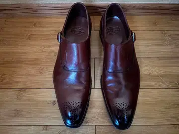 다크 브라운 가죽 몽크 스트랩 슈즈