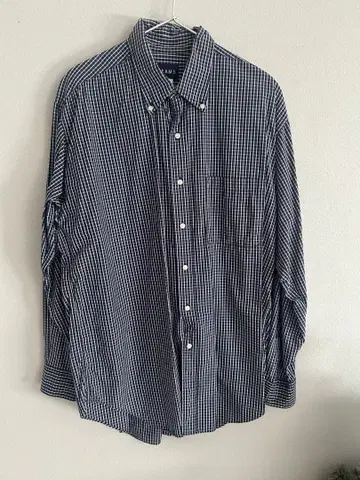 BEAMS 체크 무늬 버튼 다운 긴팔 셔츠