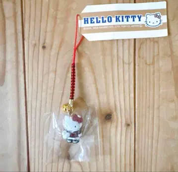 헬로키티 스트랩 2001년산 방울 달린 끈 장식 와세다 대학교 럭비