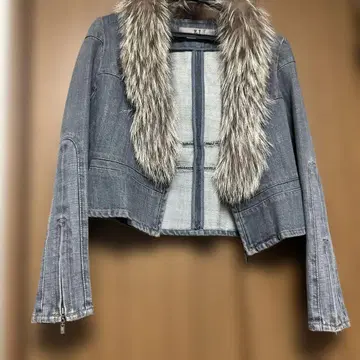 KL 퍼 포함 데님 자켓 그레이