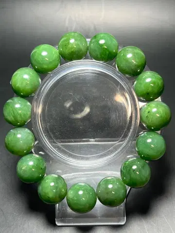 러시아산 화전옥 팔찌 14mm 구슬 실러 함유!02