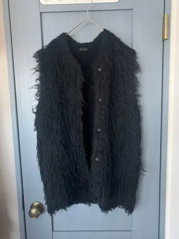 Aga 퍼 스타일 블랙 베스트 조끼 버튼 포함 SCOTCLUB