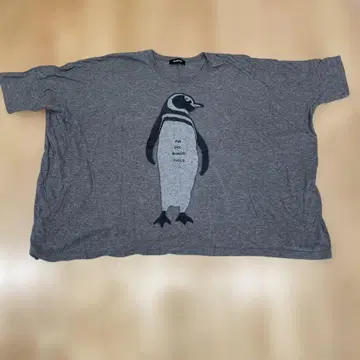 zucca 펭귄 프린트 BIGT셔츠 그레이