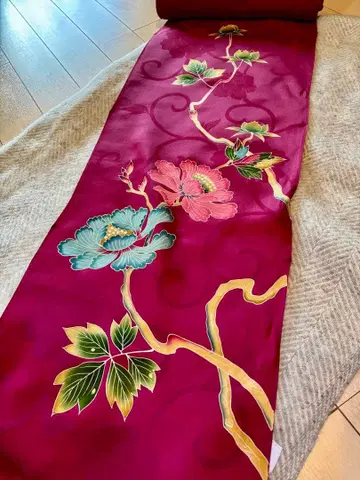 레트로 호몬기 옷감 보르도 꽃무늬