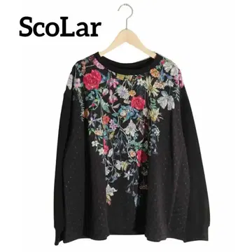 [ 미사용 ] 스칼라 꽃무늬 쉬폰 절개 쭈리 풀오버 품절 상품