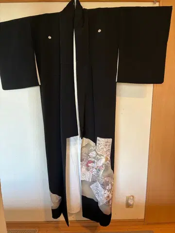 검정 토메소데 학 모란 금 말 자수 금채 오츠몬