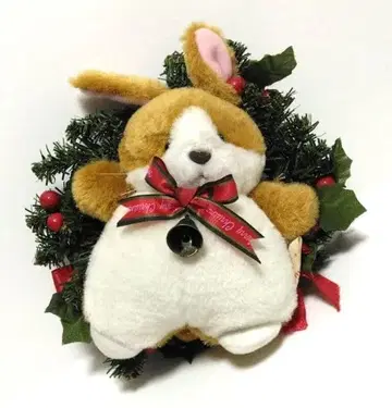 크리스마스 리스 토끼 쇼와 레트로 토끼