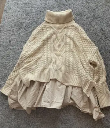 SCOTCLUB 아이보리 케이블 니트 블라우스 레이어드 9호 스콧 클럽