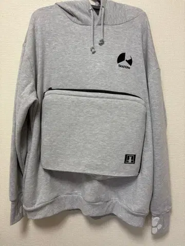 고양이 포켓 부착 후드티