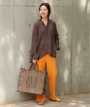 framework 캐주얼 팬츠 오렌지