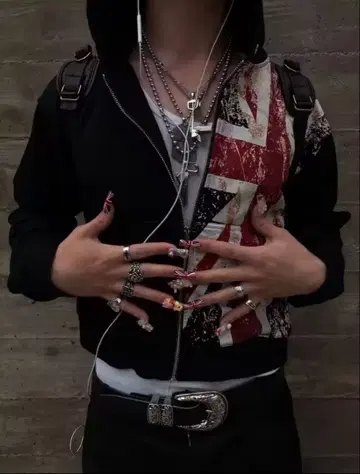 영국 국기 지퍼 후드티 y2k 하라주쿠