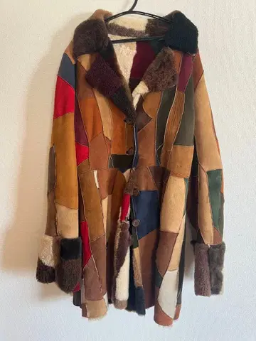 ozvintage 구매 무스탕 패치워크 코트