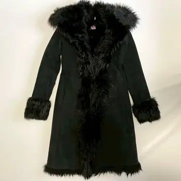 [리얼 무스탕] 롱 블랙 무스탕 천연 가죽 블랙 양가죽 램 가죽