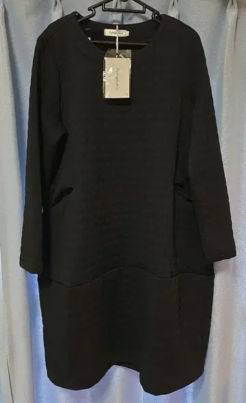 원피스 튜닉 긴팔 미디 원피스 여성용 무릎 기장 두꺼운 원단 2XL