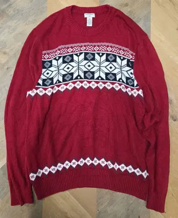 DOCKERS 빨간색 니트 스웨터 XXL 노르딕 빅 사이즈 y56