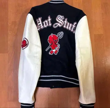 빈티지 바시티 자켓 소가죽