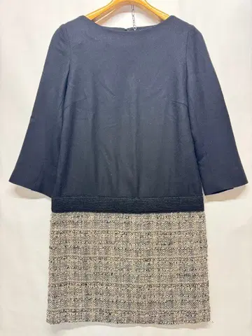 23 (니쥬산쿠) 트위드 허리 절개 원피스 블랙 38