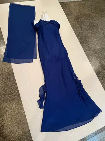 section K 뷰티 연주회 파티 무대 촬영 컬러 블루 오간자 롱