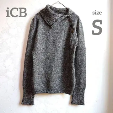 iCB 아이씨비 울 100 긴팔 하이넥 니트 스웨터 그레이 S