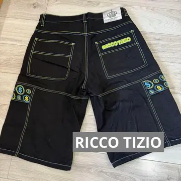 RICCO TIZIO 블랙 와이드 숏팬츠 새상품급 34인치