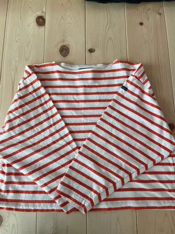 르 미노르 긴팔 티셔츠 화이트/오렌지 스트라이프