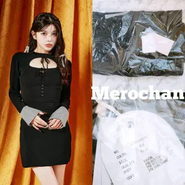 다리치 프론트 오픈 니트 미니 원피스 FREE 새상품 블랙