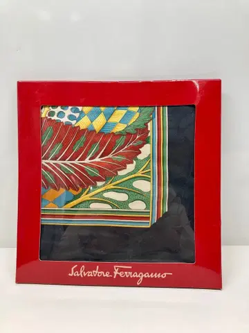 Ferragamo 살바토레 페라가모 실크 이탈리아 표범 대형 스카프