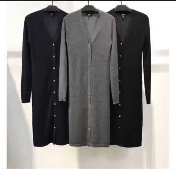 theory 리브 니트 롱 가디건 블랙 S 리갈 울