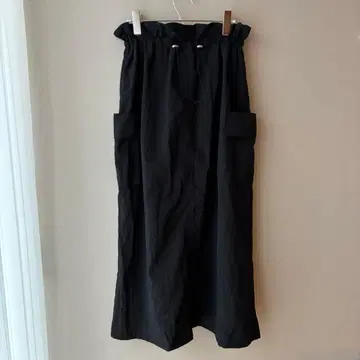 카프리슈 레마쥬 블랙 카고 스커트 롱 M 38 허리밴딩