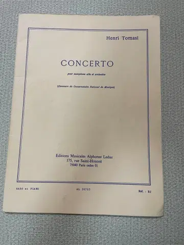 토마지 색소폰 협주곡 파트보, 피아노 스코어보 세트