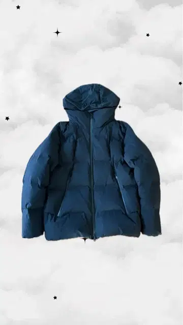 GLOBAL WORK 후드 부착 다운 자켓 네이비