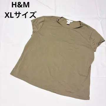 [ XL 사이즈 ] H&M 반팔 T셔츠 에이치앤엠 카키 크루넥