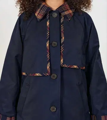 체크 무늬 미디 기장 트렌치코트 TINA:JOJUN 트렌치코트