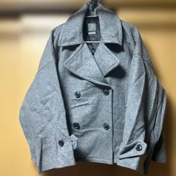 Gap 그레이 더블 브레스트 피 코트 빅 사이즈