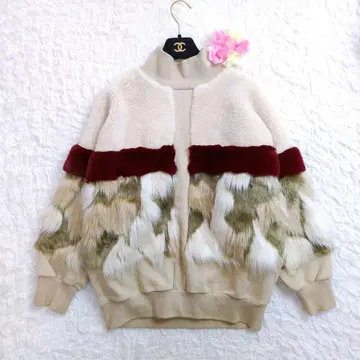 Ameri FUR 컬러 블록 맨투맨 상의