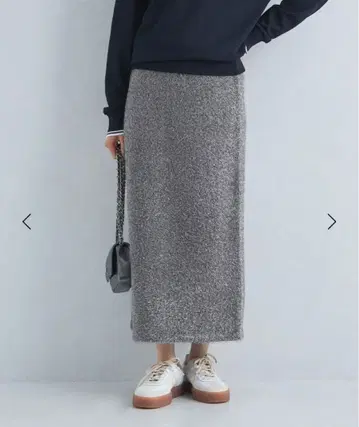 그린 라벨 릴랙싱 라메 샤기 스커트 MD.GRAY FREE