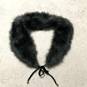 코디 악센트 겹침 카라 탈착식 옷깃 퍼 차콜 성인식 일본 정통의상 소품