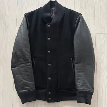 LOUNGE LIZARD 라운지 리자드 가죽 배색 바시티 자켓 M 사이즈