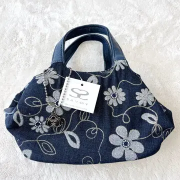[택 포함 새상품] SAVOY 사보이 플라워 데님 핸드백 토트 참