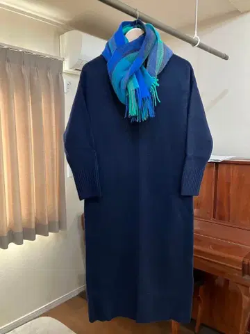 b.c stock 니트 롱 원피스 네이비 부기우기 야마다야