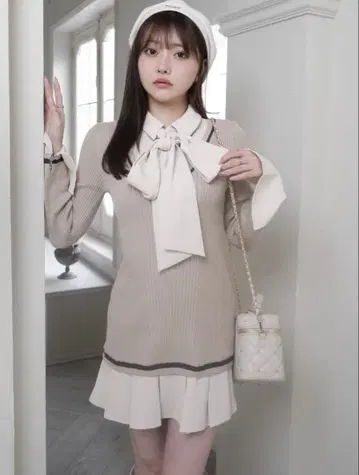 LIPSERVICE 셔츠 도킹 플리츠 원피스