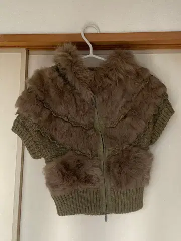 퍼 니트 반팔 블루종