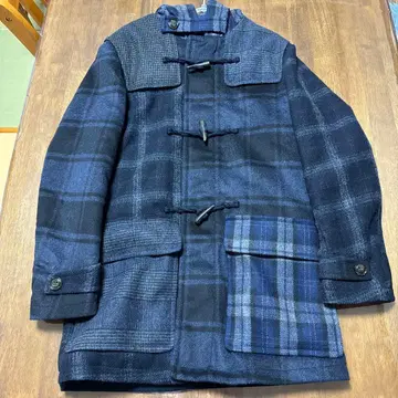 TOMMY HILFIGER 체크 무늬 더플 코트 S