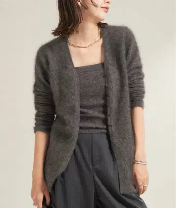 Plage Light Fur Midi 가디건