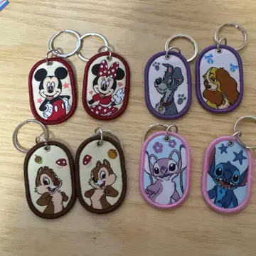 세리아 디즈니 자수 택 키홀더 미사용품