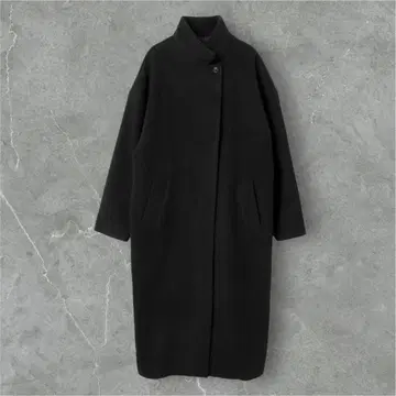 거의 미사용급 미즈이로 인드 울 블렌드 스탠드 카라 코트